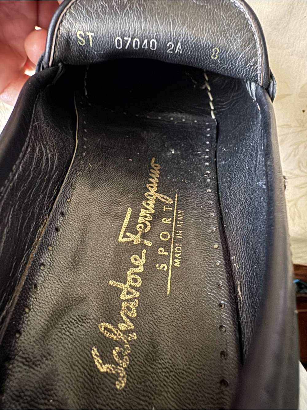 Salvatore Ferragamo Black Leather Loafers with Gold Gancini Bit - Picture 3 of 6